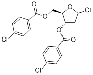 a-D-erythro-Pentofuranosylchloride, 2-deoxy-, 3,5-bis(4-chlorobenzoate) C19H15Cl3O5 (cas 21740-23-8) Molecular Structure