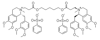 Cisatracurium besylate C65H82N2O18S2 (cas 96946-42-8) Molecular Structure