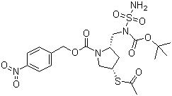 （2S,4S)-4-乙酰硫基-2-[[N-氨基磺酰基-N-(叔丁氧羰基)氨基]甲基]吡咯烷-1-甲酸对硝基苄酯,491878-06-9