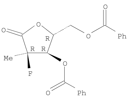 (2R)-2-脱氧-2-氟-2-甲基-D-赤式戊糖酸 GAMMA-内酯 3,5-二苯甲酸酯CAS:874638-80-9