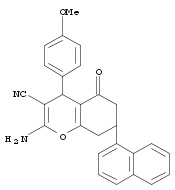 4H-1-Benzopyran-3-carbonitrile, 2-amino-5,6,7,8-tetrahydro-4-(4-methoxyphenyl)-7-(1-naphthalenyl)-5-oxo-  