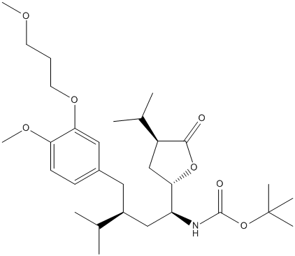 tert-butyl N-[(1S,3S)-3-[[4-methoxy-3-(3-methoxypropoxy)phenyl]methyl]-4-methyl-1-[(2S,4S)-5-oxo-4-propan-2-yloxolan-2-yl]pentyl]carbamate