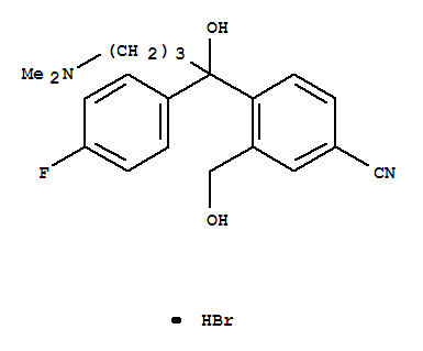 4-[4-dimethylamino-1-(4-fluorophenyl)-1-hydroxybutyl]-3-hydroxymethyl-phenylnitrile HBr