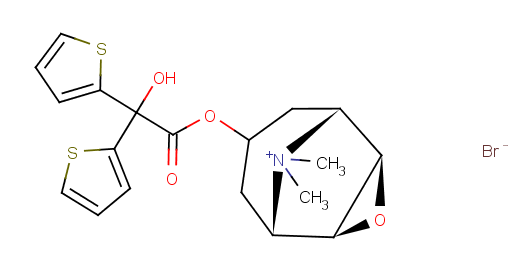 6b,7b-Epoxy-3b-hydroxy-8-methyl-1aH,5aH-tropanium bromide di-2-thienylglycolate