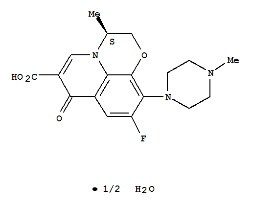 (S)-9-Fluoro-2,3-dihydro-3-methyl-10-(4-methyl-1-piperazinyl)-7-oxo-7H-pyrido(1,2,3-de)-1,4-benzoxazine-6-carboxylic acid hydrate (2:1)