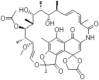 Rifamycin,4-O-(carboxymethyl)-1-deoxy-1,4-dihydro-4-hydroxy-1-oxo-, g-lactone
