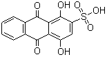 9,10-dihydro-1,4-dihydroxy-9,10-dioxoanthracene-2-sulphonic acid