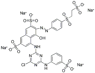 2,7-Naphthalenedisulfonicacid,5-[[4-chloro-6-[(3-sulfophenyl)amino]-1,3,5-triazin-2-yl]amino]-4-hydroxy-3-[2-[4-[[2-(sulfooxy)ethyl]sulfonyl]phenyl]diazenyl]-,sodium salt (1:4)  