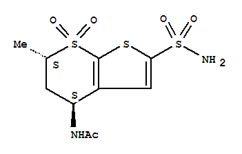 N-((4S,6S)-6-Methyl-7,7-dioxido-2-sulfamoyl-5,6-dihydro-4H-thieno[2,3-b]thiopyran-4-yl)acetamide