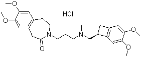 2H-3-Benzazepin-2-one,3-[3-[[[(7S)-3,4-dimethoxybicyclo[4.2.0]octa-1,3,5-trien-7-yl]methyl]methylamino]propyl]-1,3,4,5-tetrahydro-7,8-dimethoxy-,hydrochloride (1:1)
