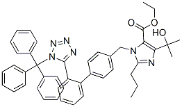 4-(1-Hydroxy-1-methylethyl)-2-propyl-1-[[2'-[(triphenylmethyl)-1H-tetrazol-5-yl][1,1'-biphenyl]-4-yl]methyl]-1H-imidazole-5-carboxylic acid ethyl ester