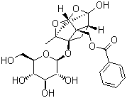 β-d-Glucopyranoside, 5b-[(benzoyloxy)methyl]tetrahydro-5-hydroxy-2-methyl-2,5-methano-1H-3,4-dioxacyclobuta[cd]pentalen-1a(2H)-yl, [1aR-(1aα,2β,3aα,5α,5aα,5bα)]-