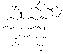 2-Oxazolidinone, 3-[(2R,5S)-5-(4-fluorophenyl)-2-[(S)-[(4-fluorophenyl)amino] [4-[(trimethylsilyl)oxy]phenyl]methyl]-1-oxo-5-[(trimethylsilyl)oxy]pentyl]-4-phenyl-, (4S)-