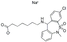 Heptanoic acid,7-[(3-chloro-6,11-dihydro-6-methyl-5,5-dioxidodibenzo[c,f][1,2]thiazepin-11-yl)amino]-,sodium salt (1:1)