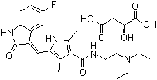 N-(2-(Diethylamino)ethyl)-5-((Z)-(5-fluoro-1,2-dihydro-2-oxo-3H-indol-3-ylidene)methyl)-2,4-dimethyl-1H-pyrrole-3-carboxamide (2S)-hydroxybutanedioate
