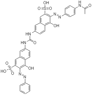 2-Naphthalenesulfonicacid,3-[2-[4-(acetylamino)phenyl]diazenyl]-4-hydroxy-7-[[[[5-hydroxy-6-(2-phenyldiazenyl)-7-sulfo-2-naphthalenyl]amino]carbonyl]amino]-,sodium salt (1:2)