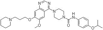 4-[6-Methoxy-7-(3-piperidin-1-ylpropoxy)quinazolin-4-yl]-N-(4-propan-2-yloxyphenyl)piperazine-1-carboxamide