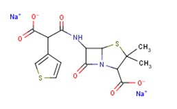 (2s,5r,6r)-6-[[(2r)-carboxy-3-thienylacetyl]amino]-3,3-dimethyl-7-oxo-4-thia-1-azabicyclo[3.2.0]heptane-2-carboxylic acid disodium salt