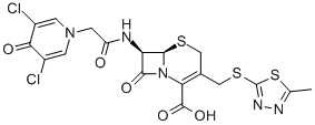 5-Thia-1-azabicyclo[4.2.0]oct-2-ene-2-carboxylicacid,7-[[2-(3,5-dichloro-4-oxo-1(4H)-pyridinyl)acetyl]amino]-3-[[(5-methyl-1,3,4-thiadiazol-2-yl)thio]methyl]-8-oxo-,(6R,7R)-