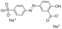 Benzoic acid,2-hydroxy-5-[2-(4-sulfophenyl)diazenyl]-, sodium salt (1:2)