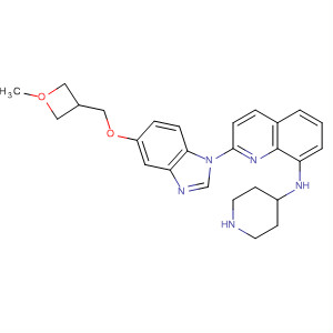 1-[2-[5-[(3-methyloxetan-3-yl)methoxy]benzimidazol-1-yl]quinolin-8-yl]piperidin-4-amine