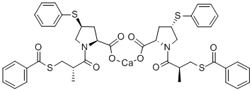 L-Proline,1-[(2S)-3-(benzoylthio)-2-methyl-1-oxopropyl]-4-(phenylthio)-, calcium salt(2:1), (4S)-