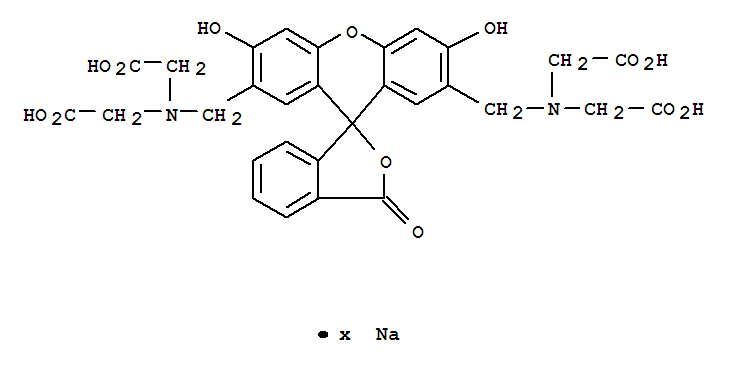 disodium,2-[[7\'-[[carboxylatomethyl(carboxymethyl)amino]methyl]-3\',6\'-dihydroxy-3-oxospiro[2-benzofuran-1,9\'-xanthene]-2\'-yl]methyl-(carboxymethyl)amino]acetate