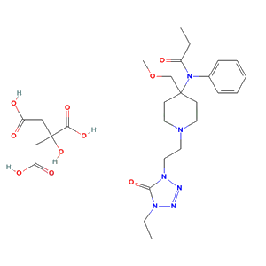 N-[1-[2-(4-ethyl-5-oxo-tetrazol-1-yl)ethyl]-4-(methoxymethyl)-4-piperidyl]-N-phenyl-propanamide; 2-hydroxypropane-1,2,3-tricarboxylic acid