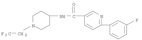 6-(3-fluorophenyl)-N-[1-(2,2,2-trifluoroethyl)piperidin-4-yl]pyridine-3-carboxamide