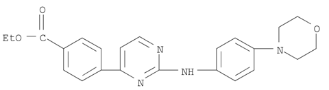 Ethyl 4-(2-{[4-(4-morpholinyl)phenyl]amino}-4-pyrimidinyl)benzoat e