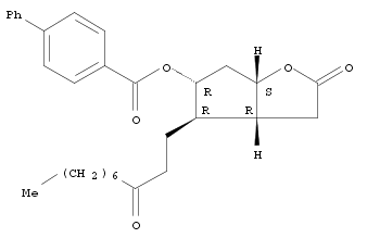 [1,1'-Biphenyl]-4-carboxylic acid,hexahydro-2-oxo-4-(3-oxodecyl)-2H-cyclopenta[b]furan-5-ylester,[3aR-(3aα,4α,5β,6aα)]