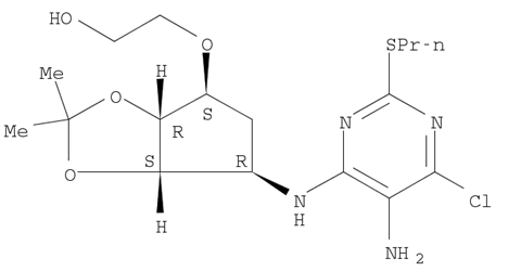 2-[[(3aR,4S,6R,6aS)-6-[[5-Amino-6-chloro-2-(propylthio)-4-pyrimidinyl]amino]tetrahydro-2,2-dimethyl-4H-cyclopenta-1,3-dioxol-4-yl]oxy]-ethanol
