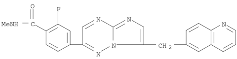 2-fluoro-N-methyl-4-[7-(quinolin-6-ylmethyl)imidazo[1,2-b][1,2,4]triazin-2-yl]benzamide