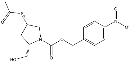 1-Pyrrolidinecarboxylic acid, 4-(acetylthio)-2-(hydroxymethyl)-, (4-nitrophenyl)methyl ester, (2S-cis)-  