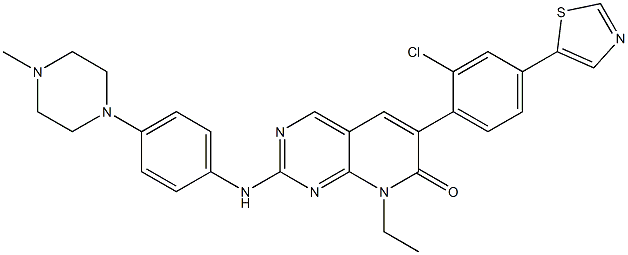 6-[2-chloro-4-(1,3-thiazol-5-yl)phenyl]-8-ethyl-2-[4-(4-methylpiperazin-1-yl)anilino]pyrido[2,3-d]pyrimidin-7-one,hydrochloride