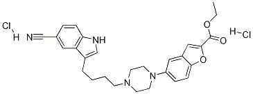 Ethyl 5-{4-[4-(5-cyano-1H-indol-3-yl)butyl]-1-piperazinyl}-1-benz<wbr />ofuran-2-carboxylate dihydrochloride