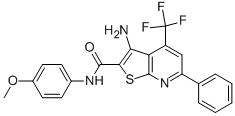 3-amino-N-(4-methoxyphenyl)-6-phenyl-4-(trifluoromethyl)thieno[2,3-b]pyridine-2-carboxamide