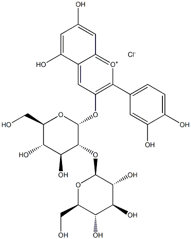 2-(3,4-Dihydroxyphenyl)-5,7-dihydroxy-3-chromeniumyl 2-O-β-D-gluc opyranosyl-β-D-glucopyranoside
