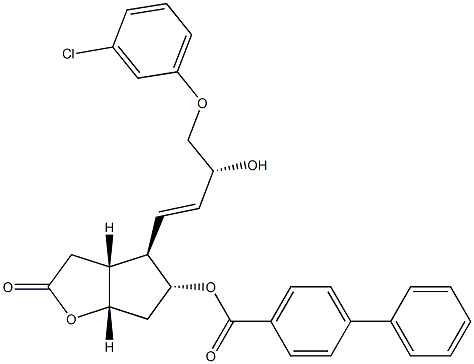 [1,1'-Biphenyl]-4-carboxylic acid, 4-[4-(3-chlorophenoxy)-3-hydroxy-1-butenyl]hexahydro-2-oxo-2H-cyclop enta[b]furan-5-yl ester, [3aR-[3aa,4a(1E,3R*),5b,6aa]]