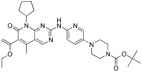 4-{6-[8-cyclopentyl-6-(1-ethoxy-vinyl)-5-methyl-7-oxo-7,8-dihydro-pyrido[2,3-d]pyrimidin-2-ylamino]-pyridin-3-yl}-piperazine-1-carboxylic acid tert-butylesteer