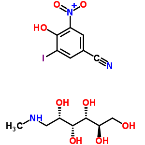 (C14H20IN3O8) 1-Deoxy-1-(methylamino)-D-glucitol compd. with 4-hydroxy-3-iodo-5-nitrobenzonitrile (1:1);Benzonitri...