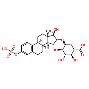 (C24H32O12S) Estriol 3-sulfate 16-glucuronide;AC1L45WI;HMDB10356;Estriol 3-sulfate 16-glucuronoside;Estriol-3-sul...