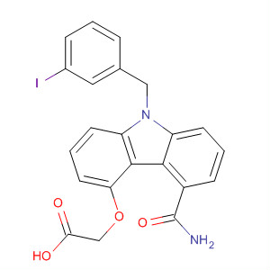 Acetic acid,[[5-(aminocarbonyl)-9-[(3-cyanophenyl)methyl]-9H-carbazol-4-yl]oxy]- structure