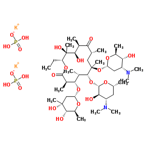 (C44H84K2N2O23P2) MEGALOMICIN POTASSIUM PHOSPHATE;23319-48-4;AC1L1MHK;51481-68-6;Sch 134330.2KH2PO4;Megalomicin potass...