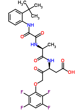 EMricasan(S)-3-((S)-2-(2-(2-tert-butylphenylamino)-2-oxoacetamido)propanamido)-4-oxo-5-(2,3,5,6-tetrafluorophenoxy)pentanoic acid  