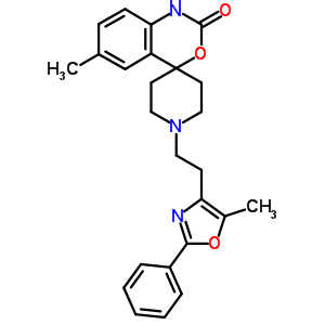 6-methyl-1'-[2-(5-methyl-2-phenyl-1,3-oxazol-4-yl)ethyl]spiro[1H-3,1-benzoxazine-4,4'-piperidine]-2-one