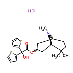 (C21H28ClNO3S2) Glycolic acid, bis(2-thienyl)-, 6,6,9-trimethyl-9-azabicyclo(3.3.1)non-3-yl ester, hydrochloride