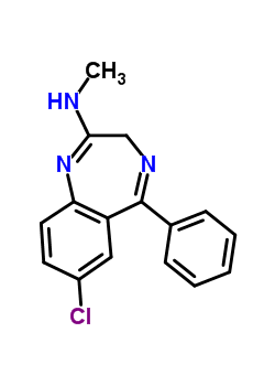 (C16H14ClN3) 3H-1,4-Benzodiazepin-2-amine, 7-chloro-N-methyl-5-phenyl-