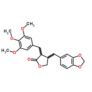 (C22H24O7) 2(3H)-Furanone, 4-(1,3-benzodioxol-5-ylmethyl)dihydro-3-((3,4,5-trimethoxyphenyl)methyl)-;2(3H)-fura...