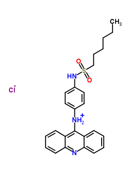 (C25H28ClN3O2S) 1-HEXANESULFONANILIDE, 4'-(9-ACRIDINYLAMINO)-, HYDROCHLORIDE, DIHYDRATE;acridin-9-yl-[4-(hexylsu...